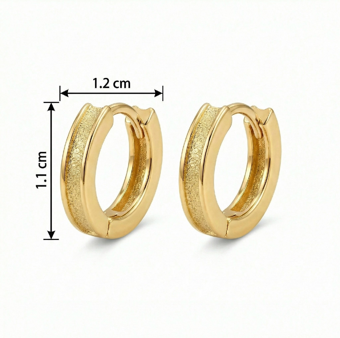 925 Sterling Silver Radiant Textured Huggie Earrings with Sleek Polished Borders