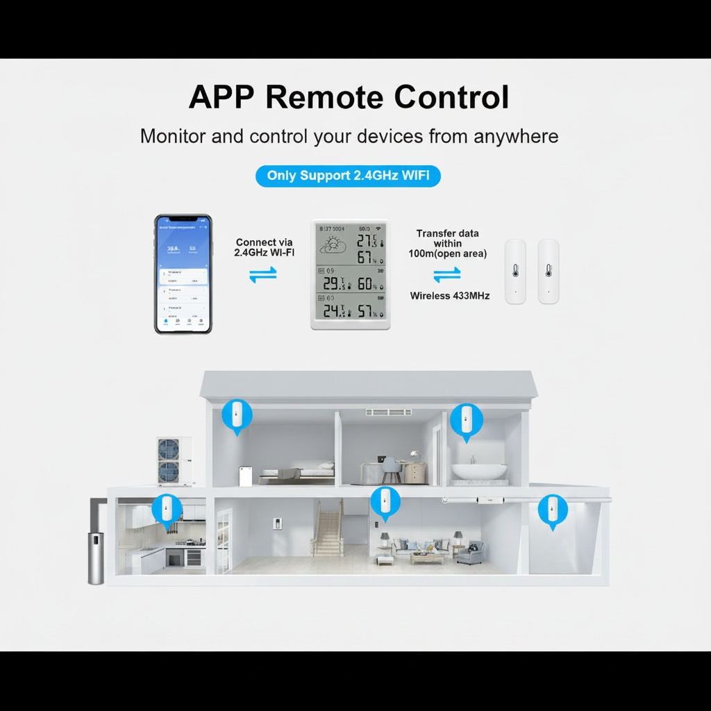 WiFi Temperature Humidity Monitor with Smart Home Integration
