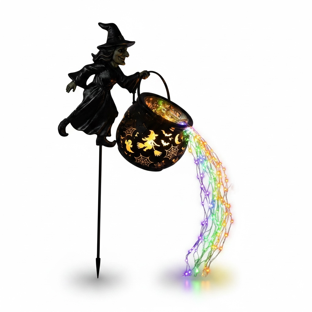 Witch Metal Garden Stake – Modern Minimalist Cartoon Outdoor Yard Decoration