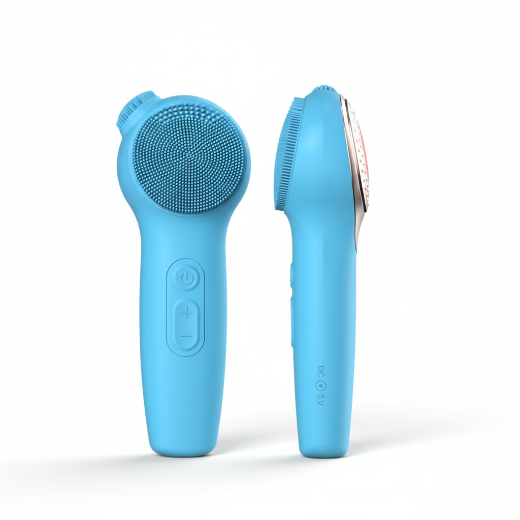 Red Light Silicone Facial Cleanser F528 – Ultrasonic Vibration & Heat Therapy