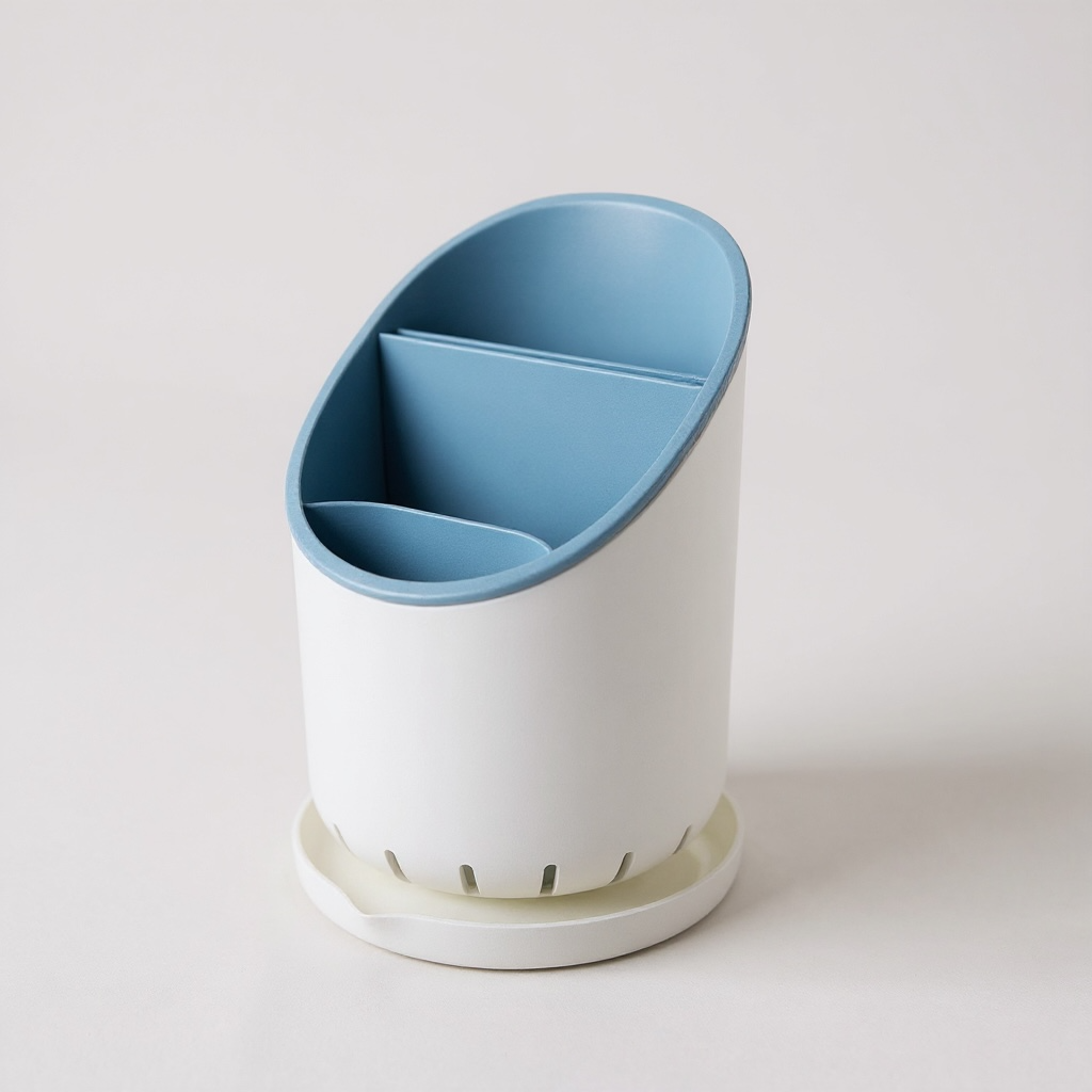 Multi-Layer Draining Chopstick & Utensil Holder – Round Countertop Kitchen Organizer