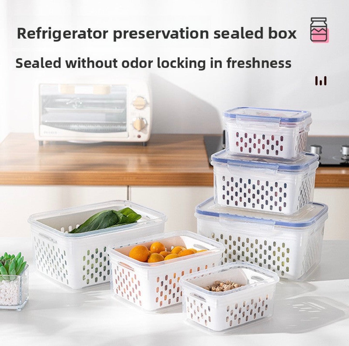 Airtight Food Storage Container 1–2L – Stackable Plastic Fresh-Keeping Box