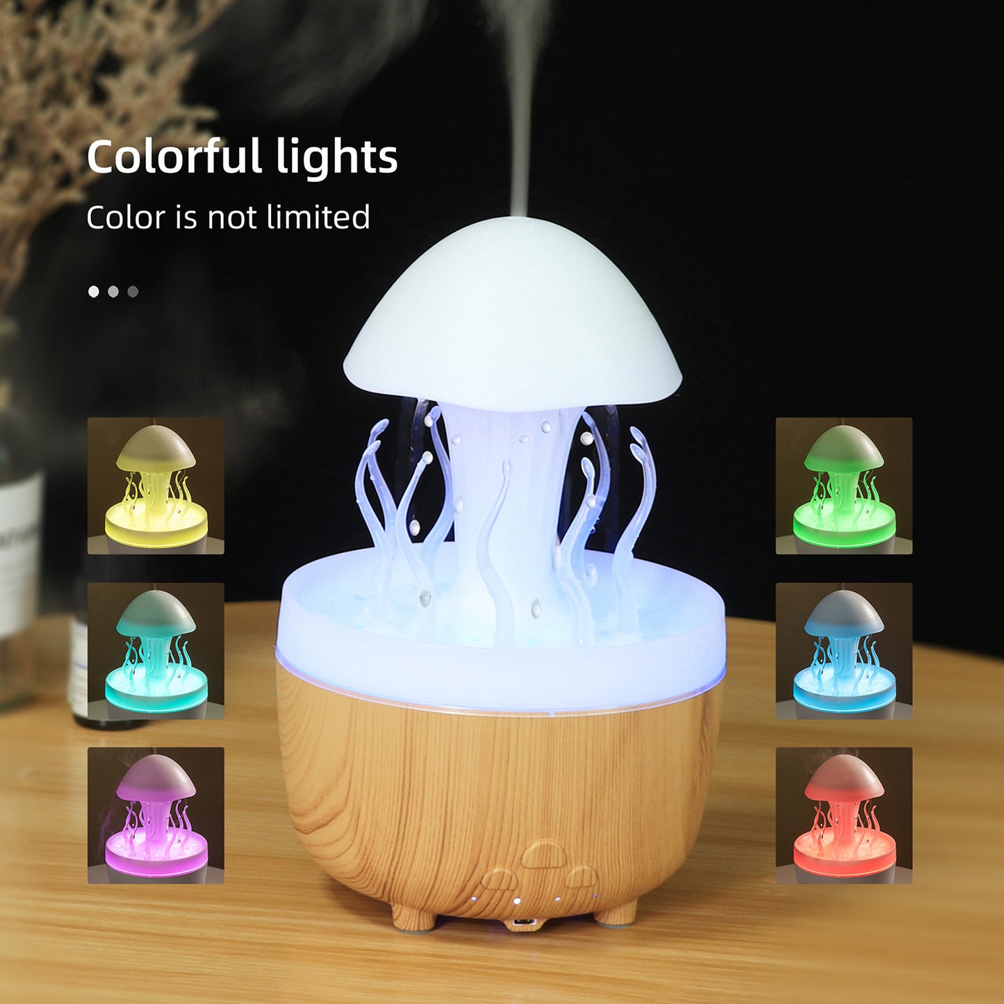 Aromatherapy Ultrasonic Humidifier – Remote, Color LED Lights