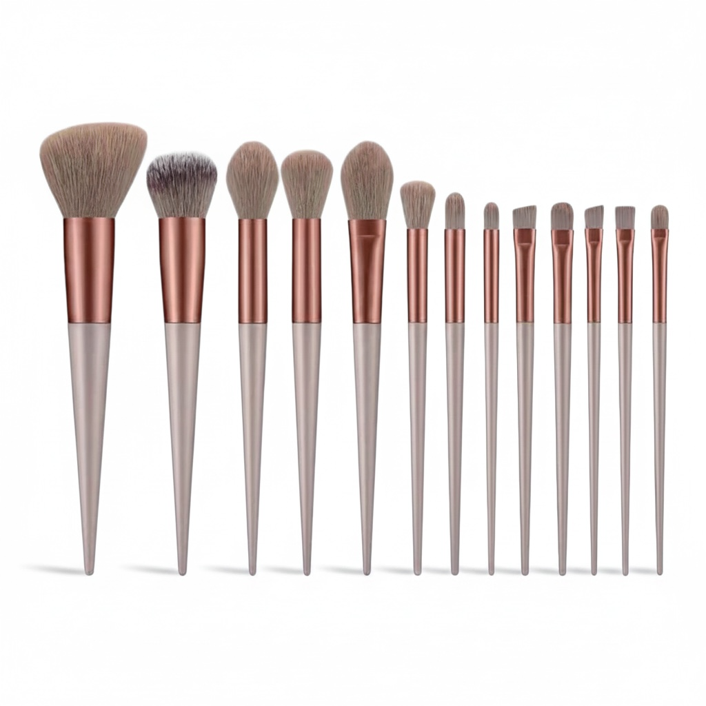 13-Piece Makeup Brush Set with Velvet Bag – Soft Synthetic Bristles