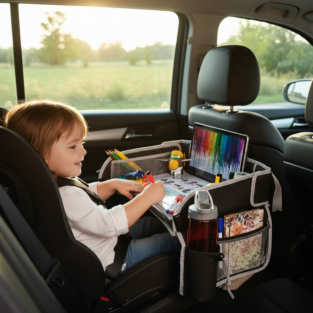 360° Rotating Kids Car Travel Tray & Seat Organizer | Modern Goods Living
