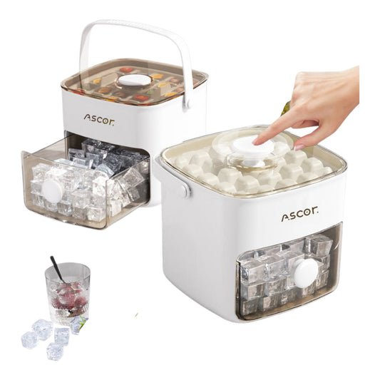 48-Cavity Ice Cube Tray with Storage Box & Lid – Fast Freezing, Easy Release