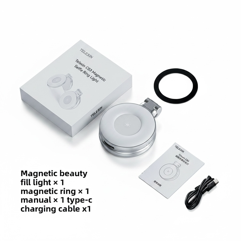 Magnetic Phone Selfie Light – Portable Foldable Mini Fill Light with 3 Color Temperatures (10W)