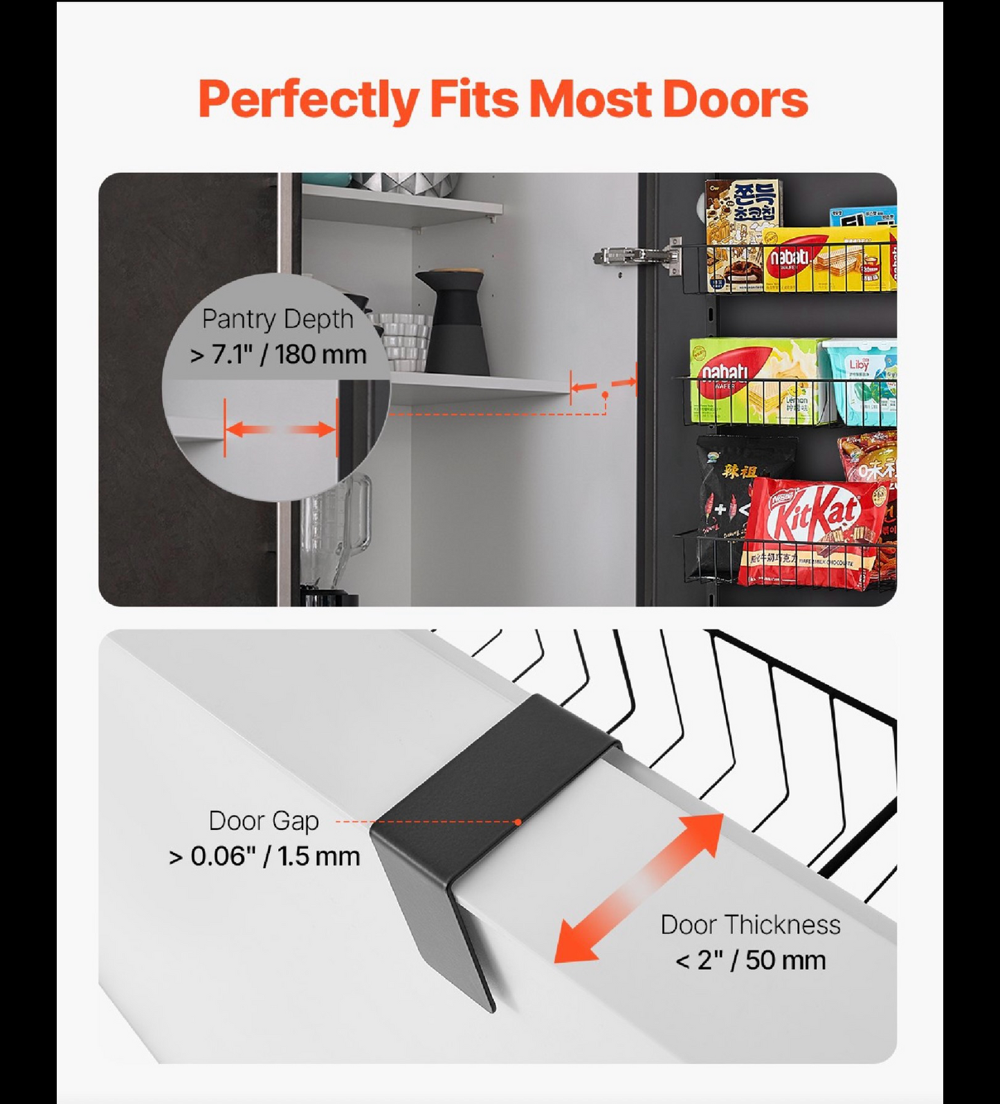 Over-the-Door Pantry Organizer Rack – Adjustable Heavy-Duty Spice & Storage Shelf