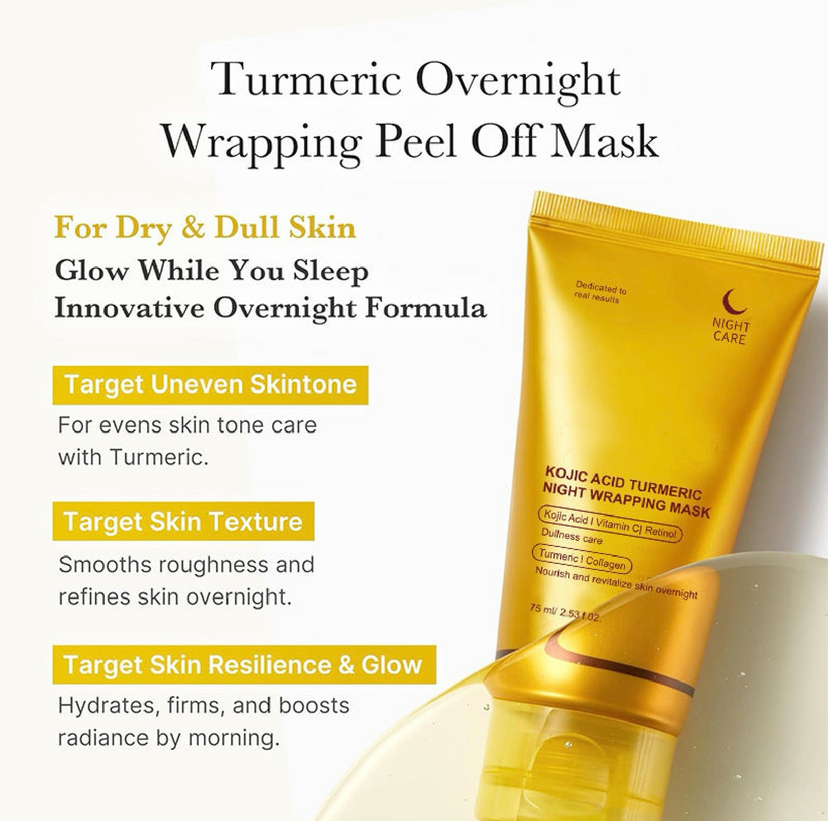 Turmeric & Collagen Peel-Off Mask with Brush