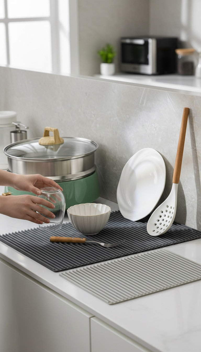 Silicone Heat-Resistant Kitchen Mat – Anti-Slip Countertop Protector & Multi-Purpose Placemat