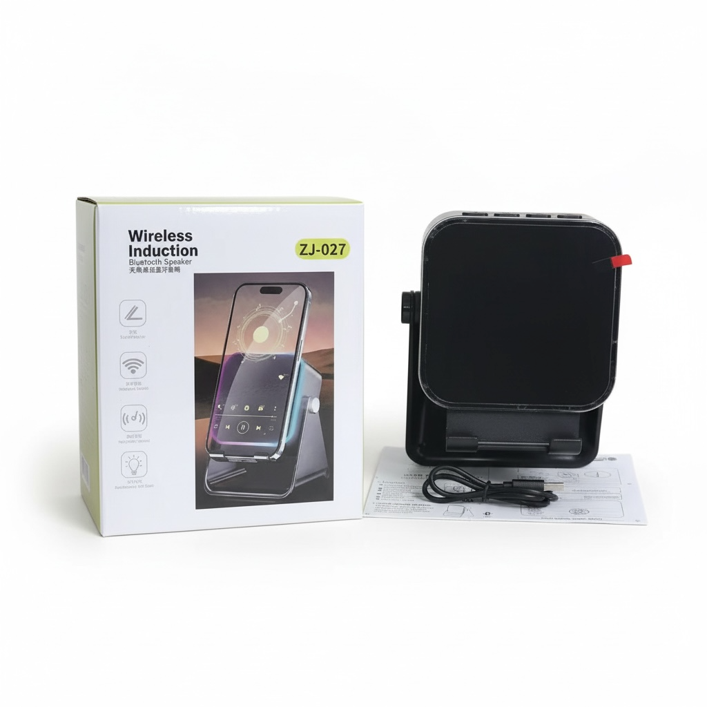 3‑in‑1 Wireless Charging Speaker Stand | Phone Dock with Bluetooth Audio