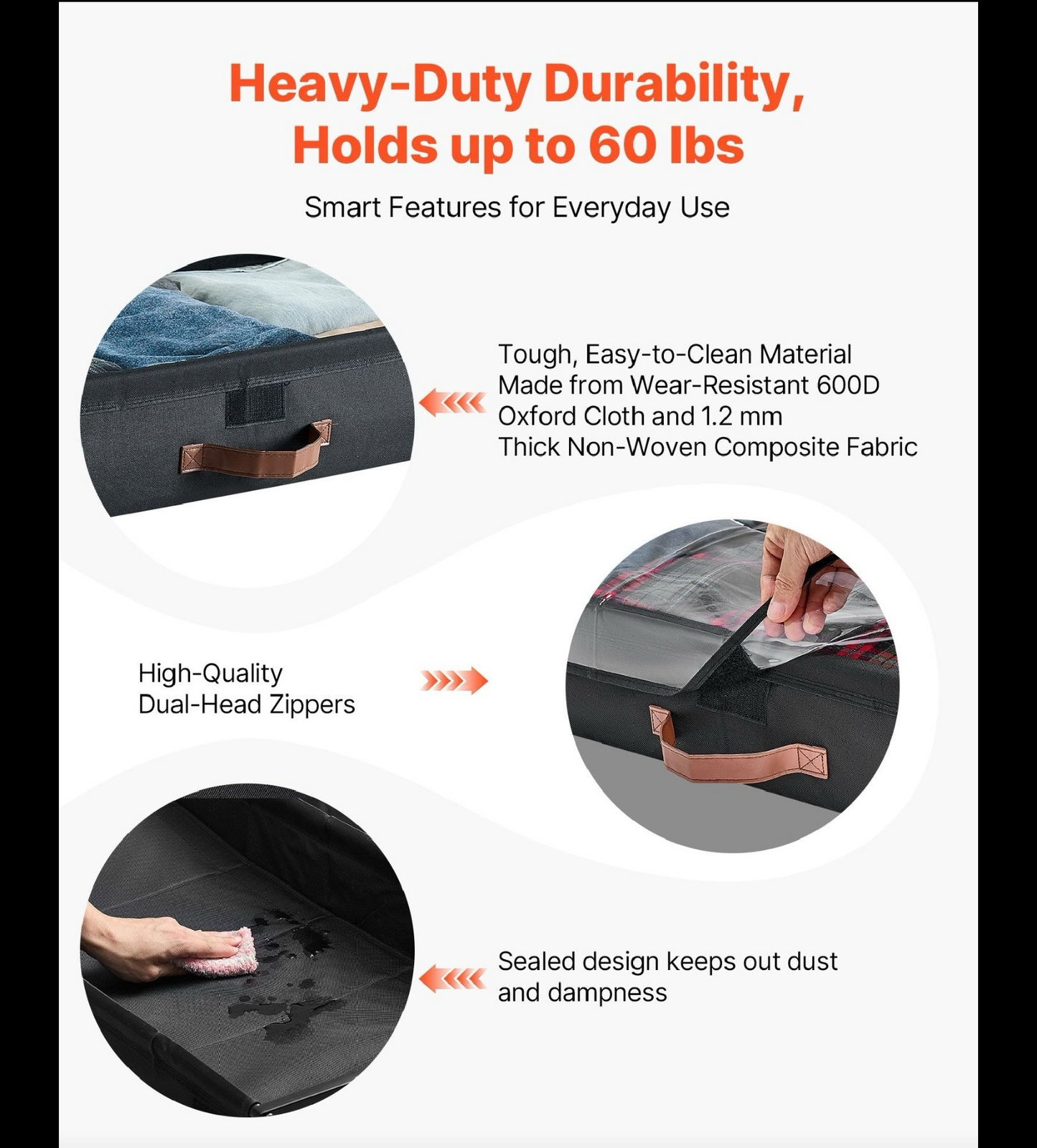Under Bed Storage with Wheels – 80 lb Capacity
