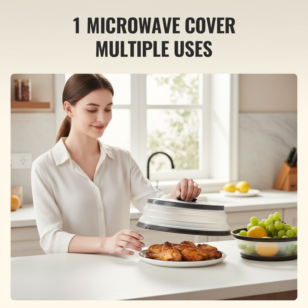 Collapsible Microwave Splatter Covers (2-Pack) – 10.4" Reusable Food Lid Shields