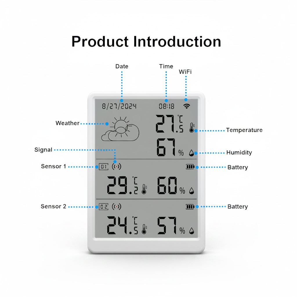 WiFi Temperature Humidity Monitor with Smart Home Integration