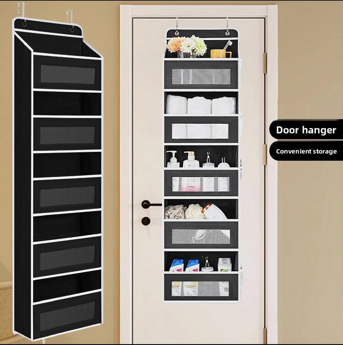 5-Pocket Over the Door Hanging Organizer | Closet Storage Caddy