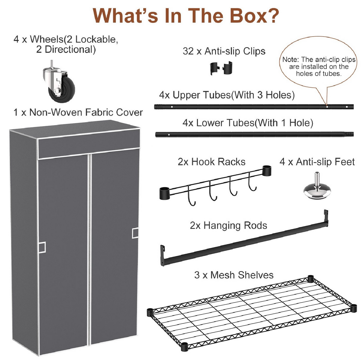 2-Tier Covered Wardrobe Rack with Wheels – Heavy-Duty Portable Clothes Closet Organizer
