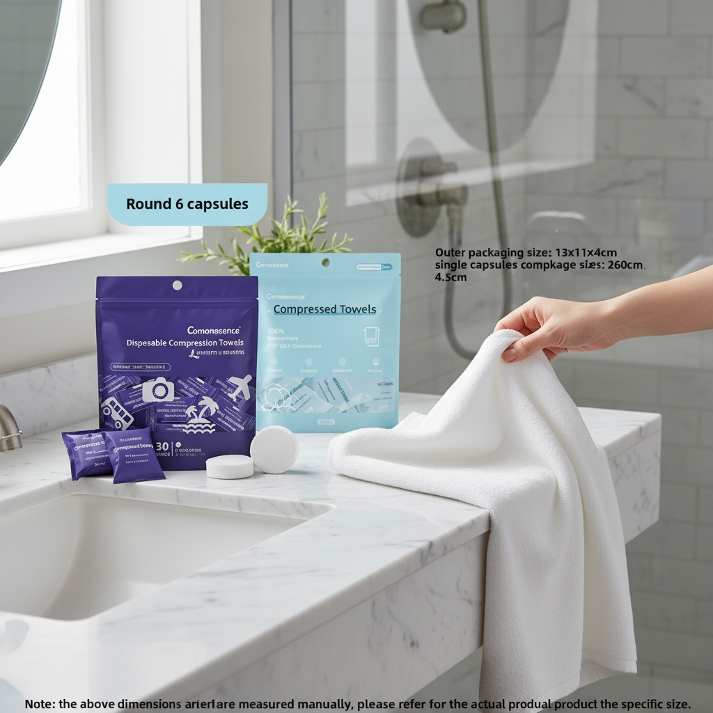 Compressed Travel Towels – Soft Plant Fiber, 30-Pack