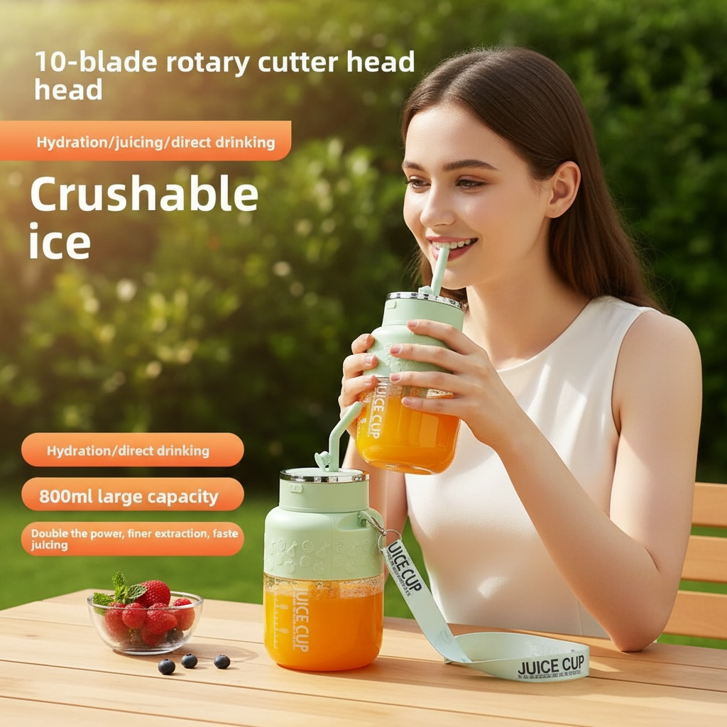 Portable High-Speed Juicer Cup 800ml – Rechargeable Blender