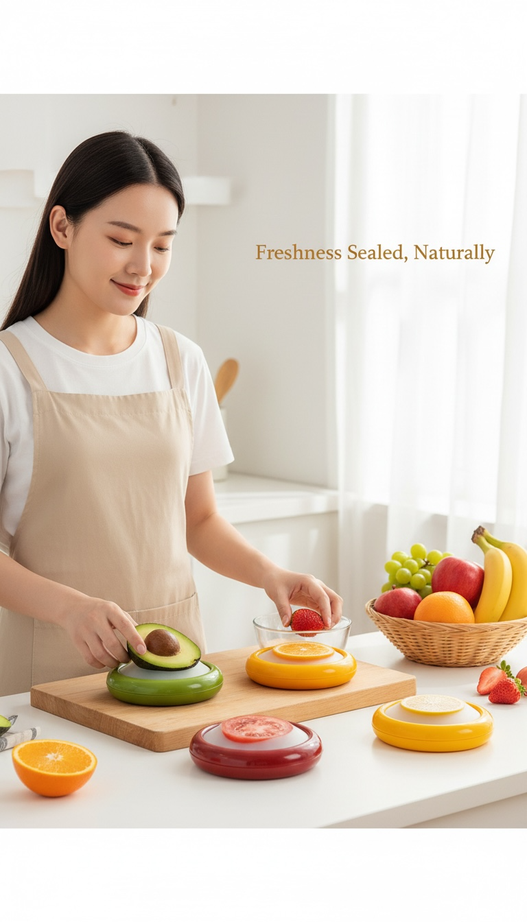Fruit Saver Containers – 4‑Piece Transparent Fresh Keeper Set