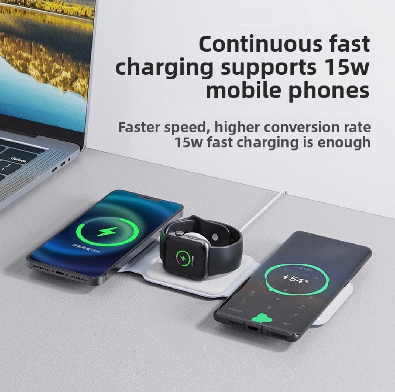 3‑in‑1 Magnetic Foldable Wireless Charger Stand | Modern Goods Living