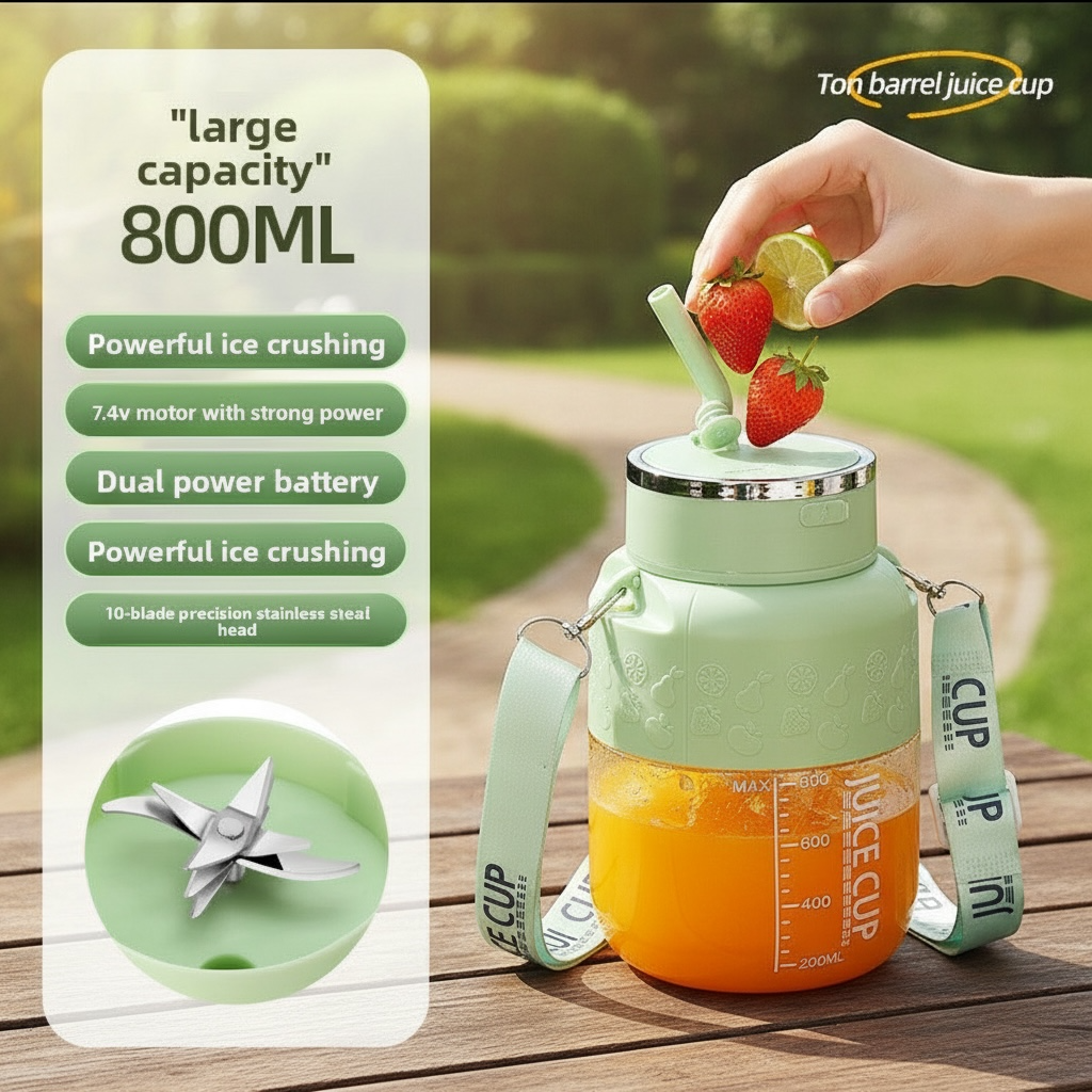 Portable High-Speed Juicer Cup 800ml – Rechargeable Blender