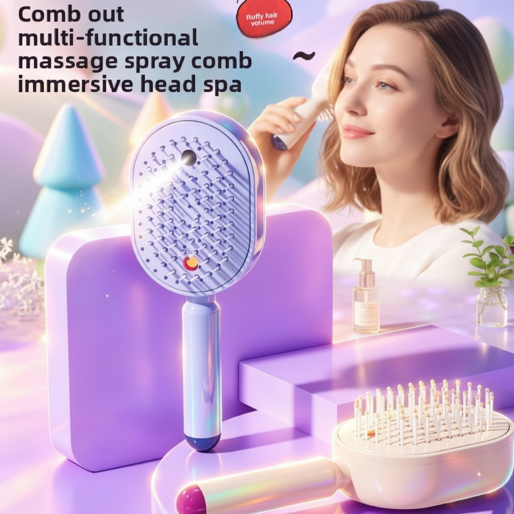 Electric Mist Massage Comb – Portable Hair Care & Scalp Relaxation
