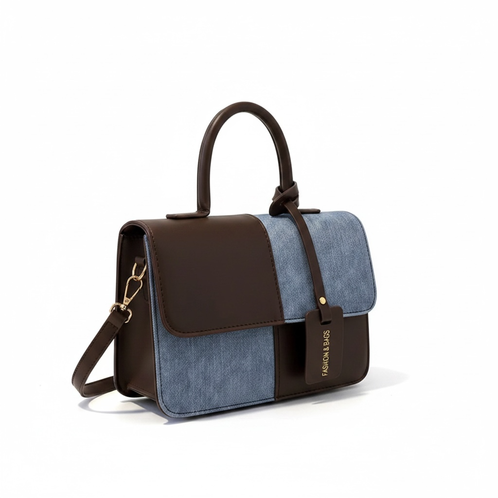Two-Tone Leather Crossbody