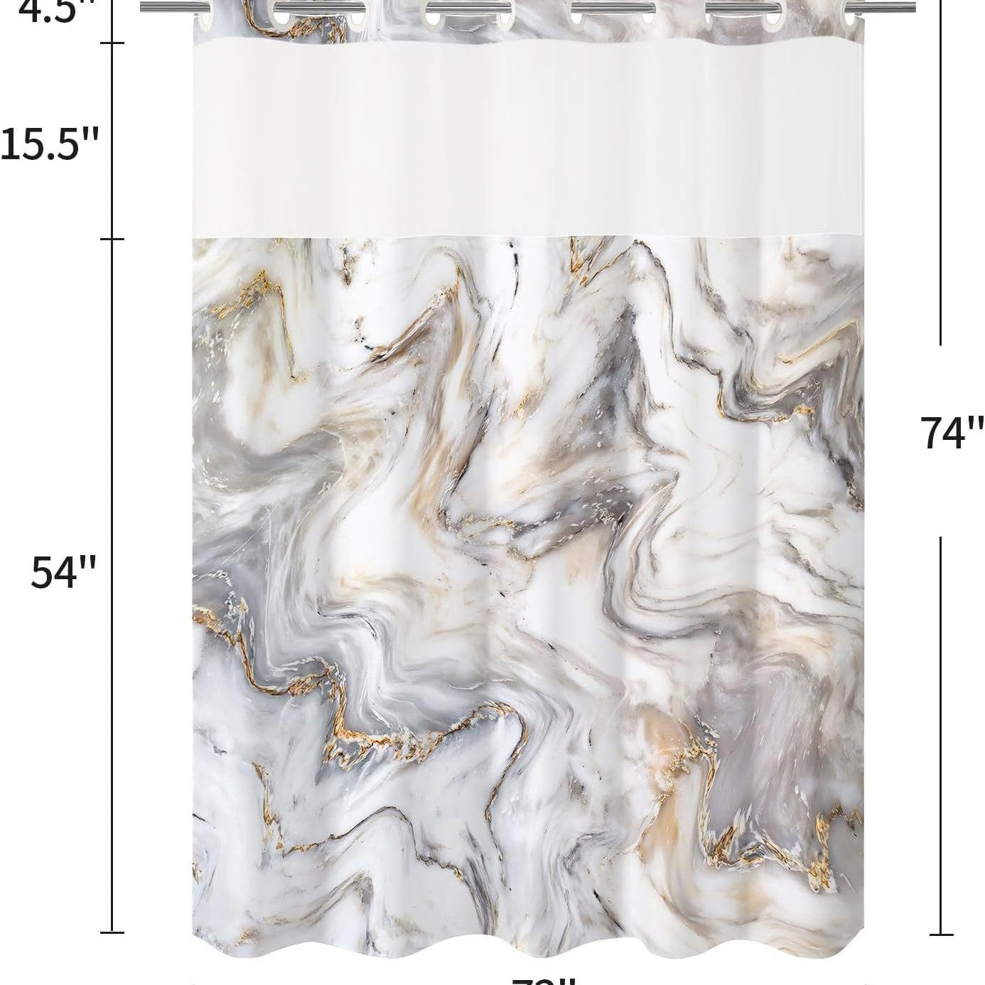 Hook-Free Shower Curtain – Waterproof & Custom Print