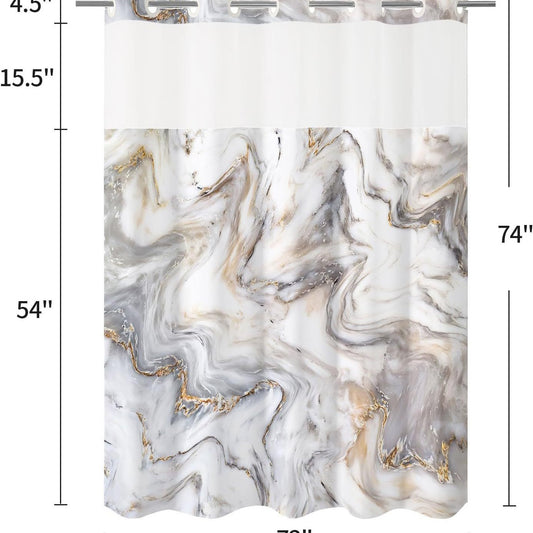 Hook-Free Shower Curtain – Waterproof & Custom Print