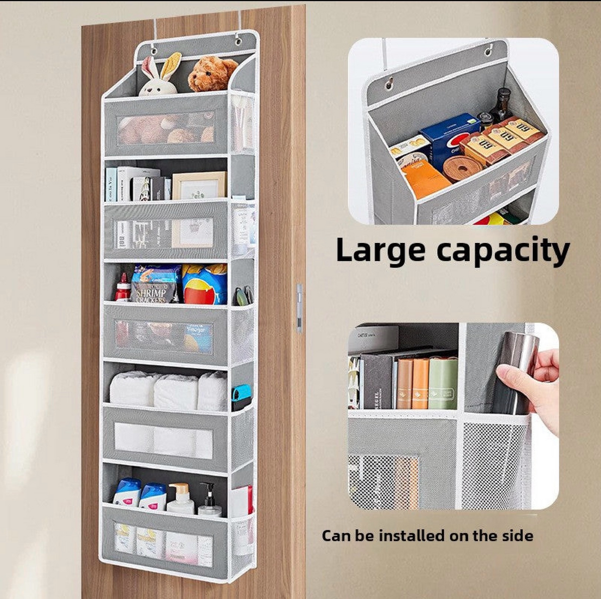 5-Pocket Over the Door Hanging Organizer | Closet Storage Caddy