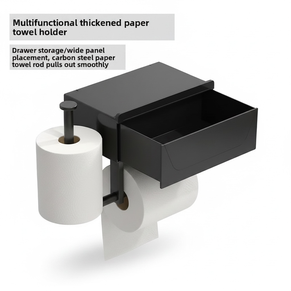 Toilet Paper Holder with Storage Bin – Stainless Steel Wet Wipes Rack