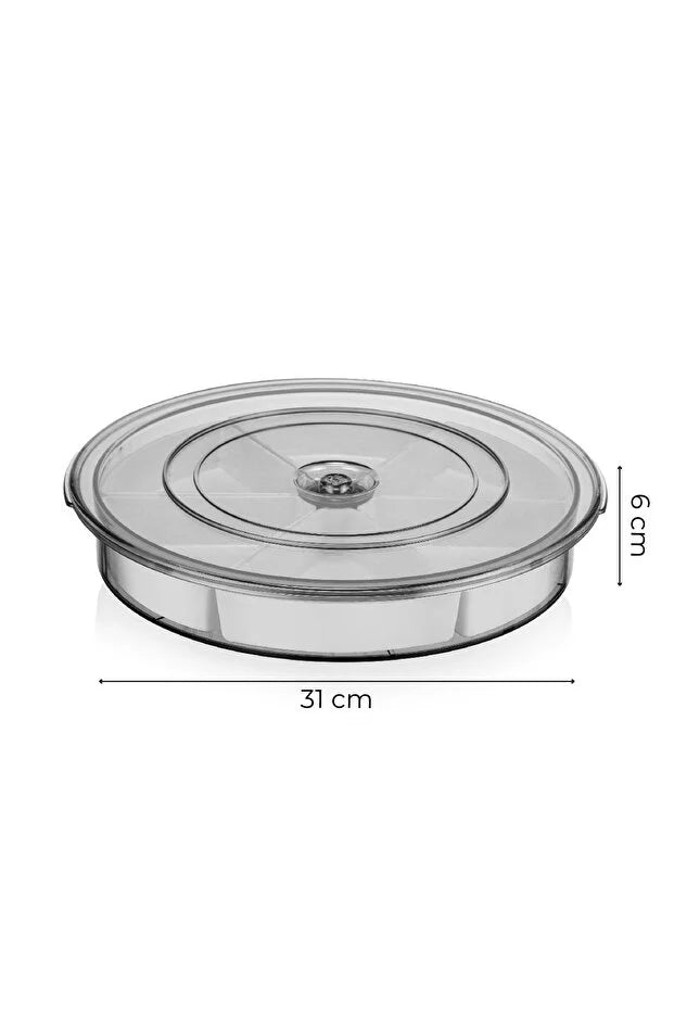 6-Compartment 360° Rotating Breakfast & Snack Server