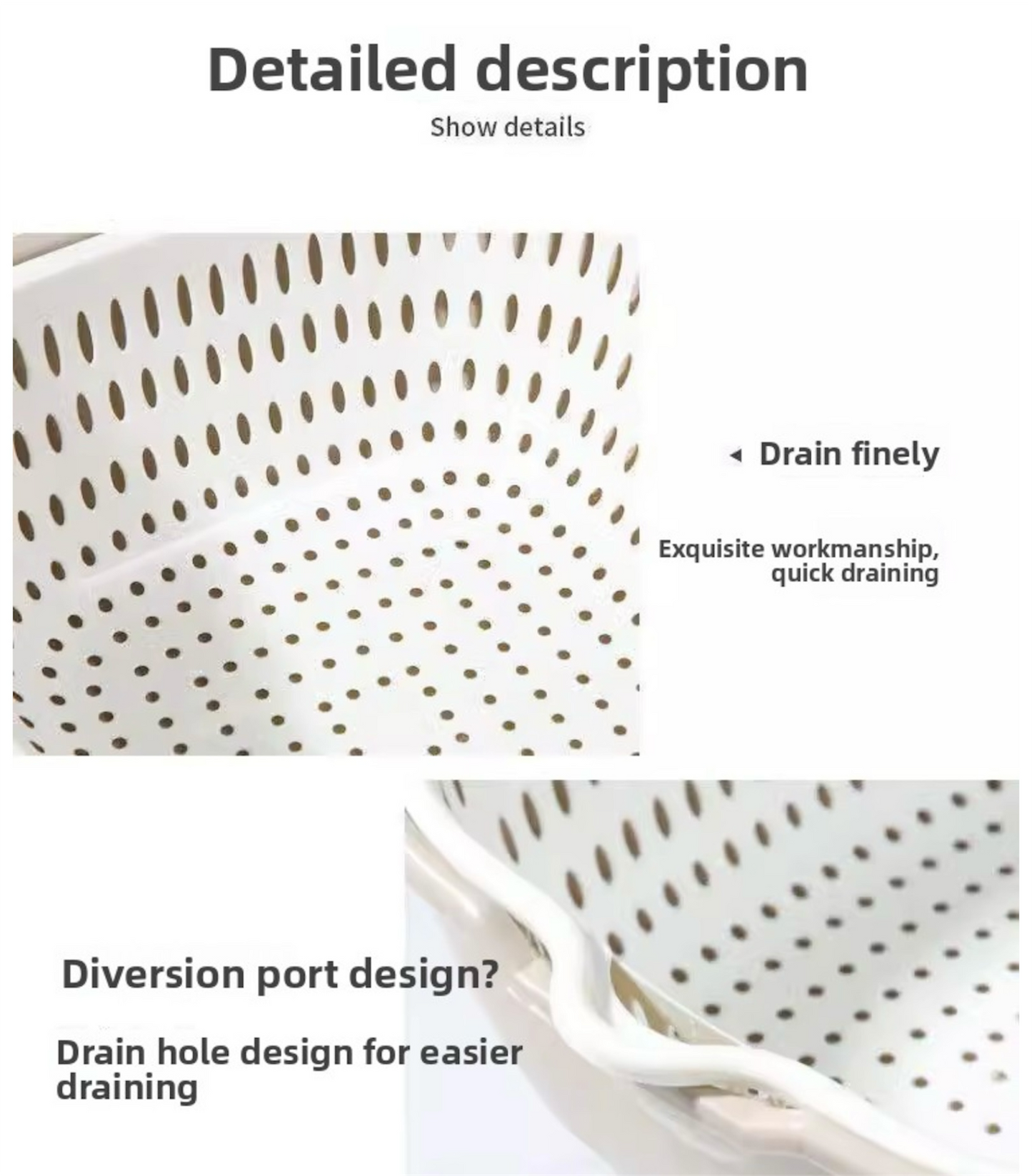 Stackable Drain Basket Set – Food-Grade Double-Layer Colander Bins | Modern Goods Living