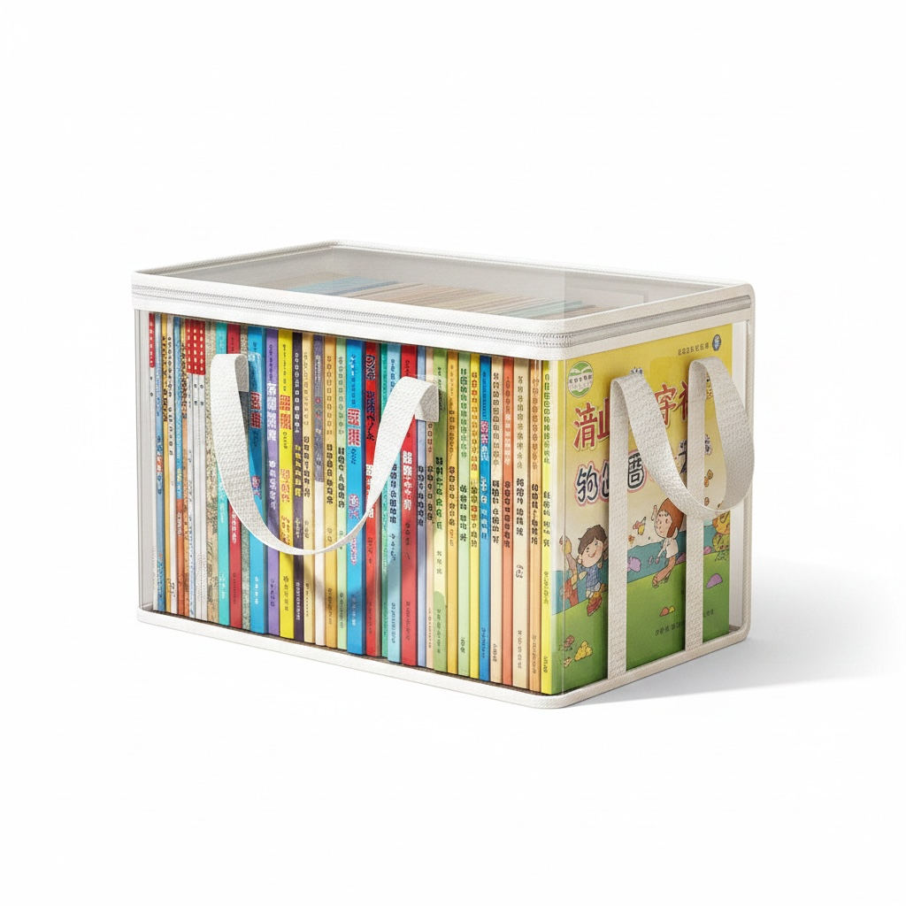 Foldable Transparent Storage Box – Dustproof Organizer in Black or White