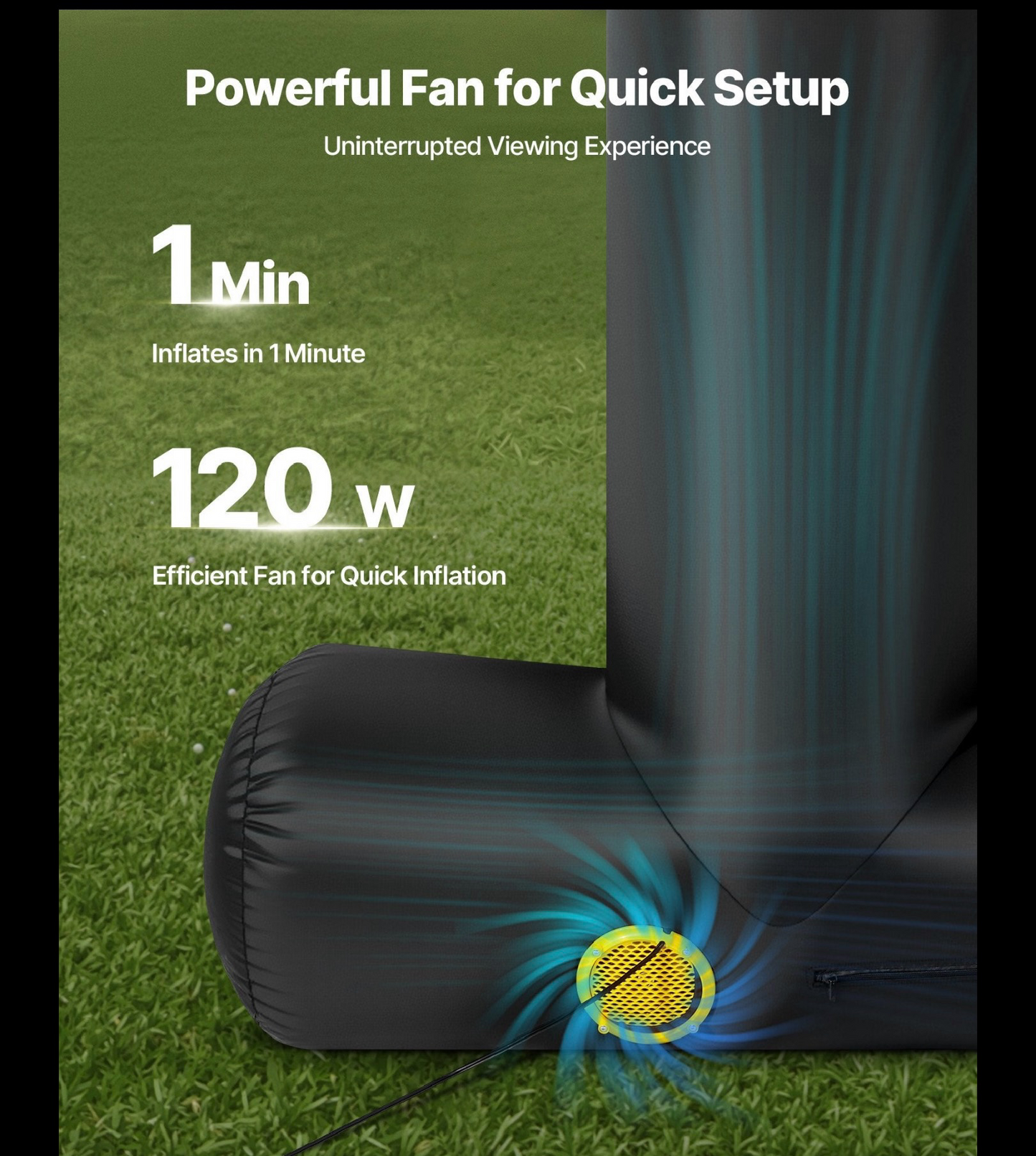 Inflatable Outdoor Projector Screen – 8.6ft, 16:9, Front & Rear