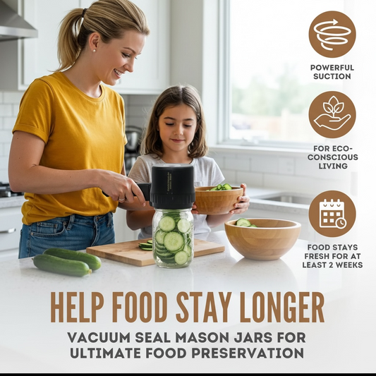 Electric Mason Jar Vacuum Sealer – Rechargeable, Universal Lids, Airtight Food Preservation