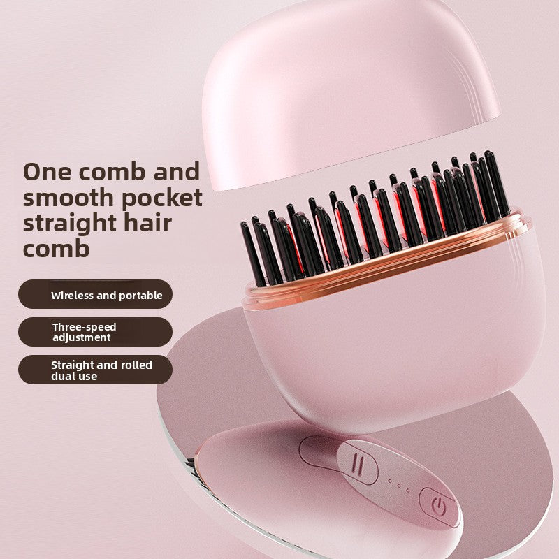 Wireless Mini Hair Straightener & Curler – Portable Rechargeable Styler