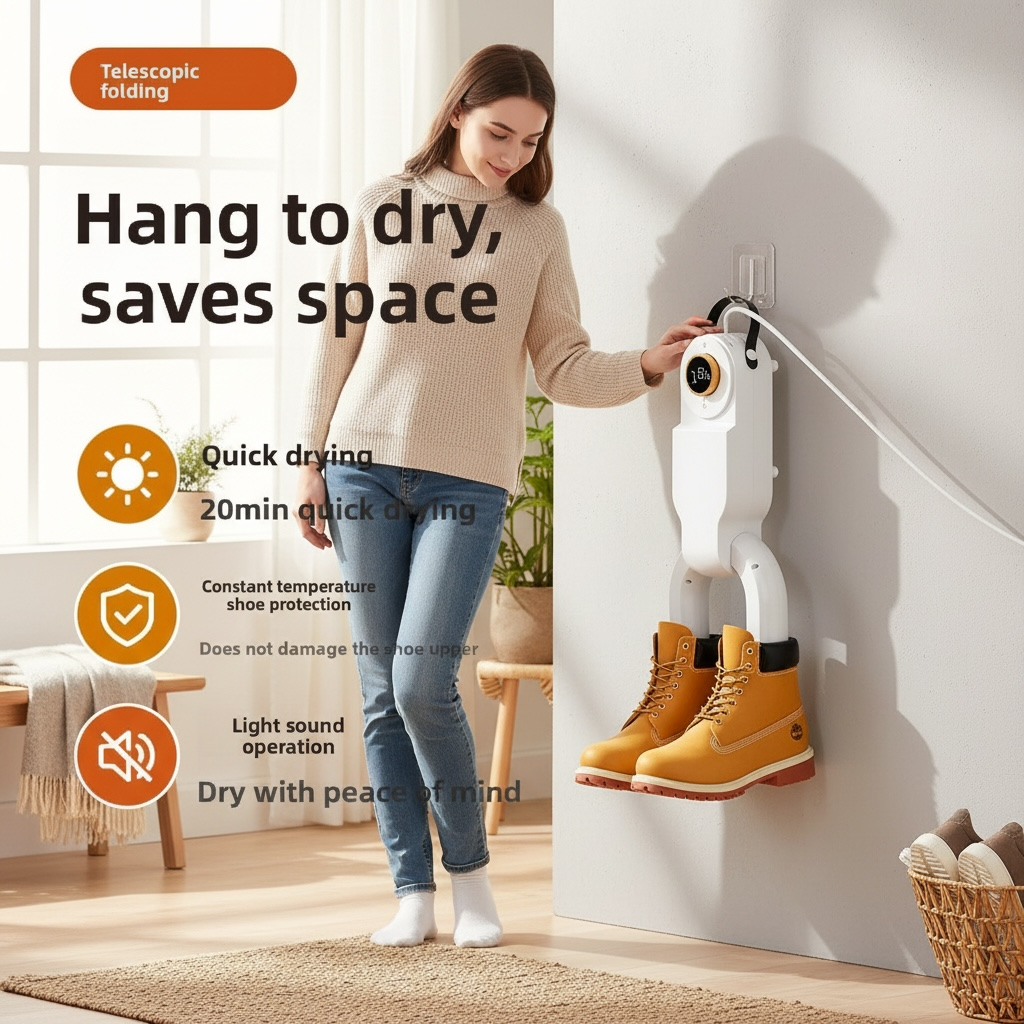 Rapid Shoe Dryer & Sterilizer – 170W Fast Drying, Foldable, Timer