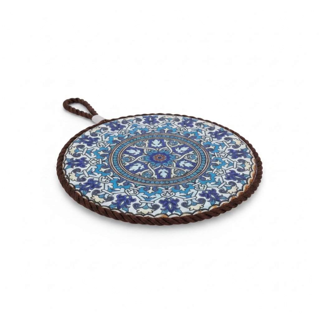 Ceramic Heat-Resistant Trivet Mat – 300°C Table Protector with Non-Slip Cork Base