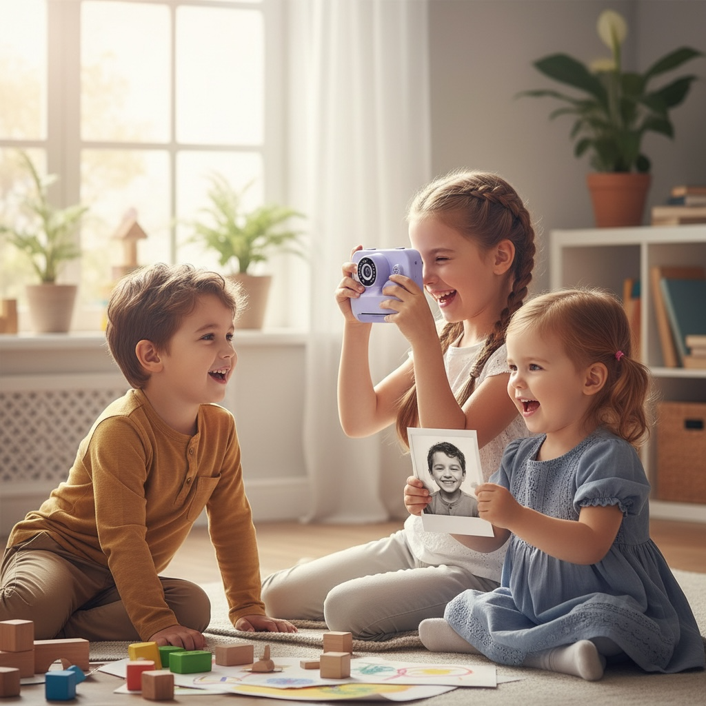 Instant Print Kids Camera with Games & Dual Lens