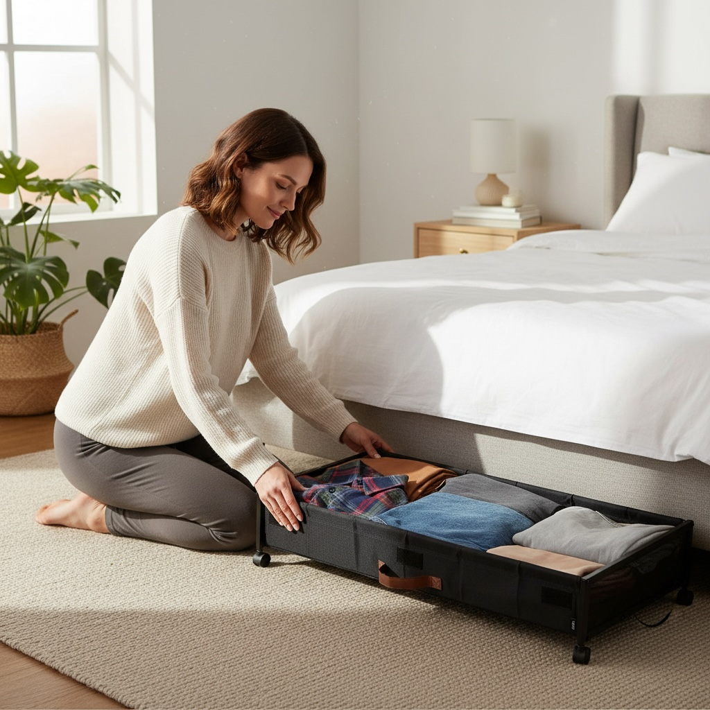 Under Bed Storage with Wheels – 80 lb Capacity