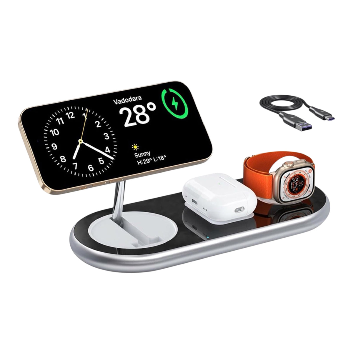 3-in-1 Magnetic Wireless Charging Station – 18W Fast Charger