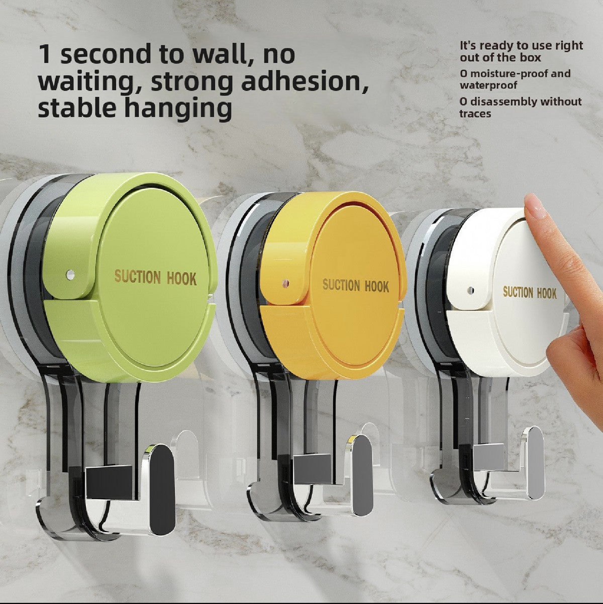 Heavy-Duty Vacuum Suction Cup Hook | No-Drill Shower & Towel Hange