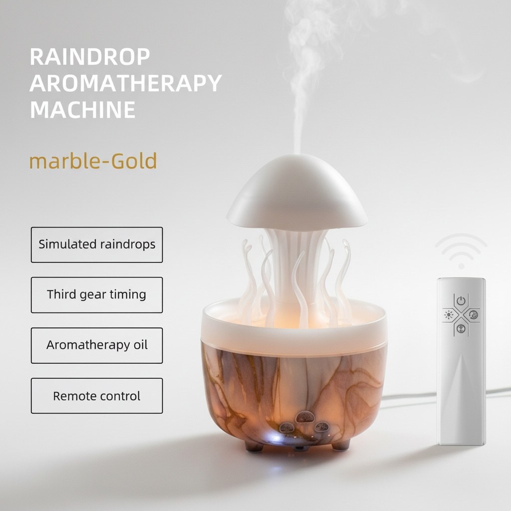 Aromatherapy Ultrasonic Humidifier – Remote, Color LED Lights