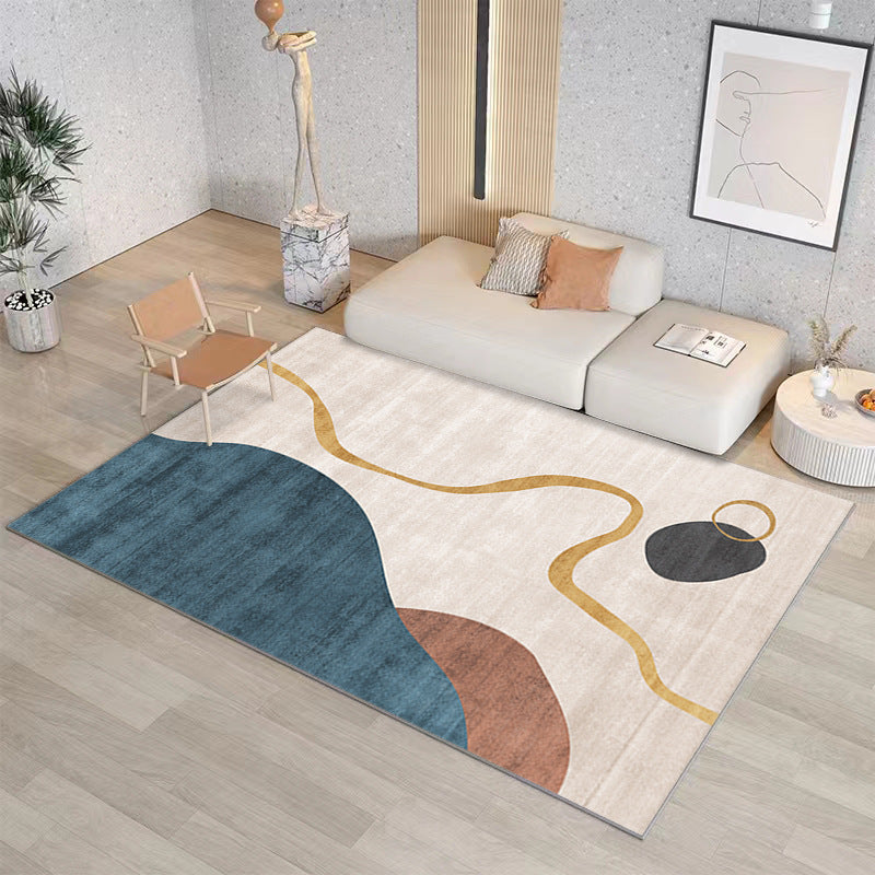 Modern Geometric Washable Rug – Stain-Resistant Polyester Area Rug