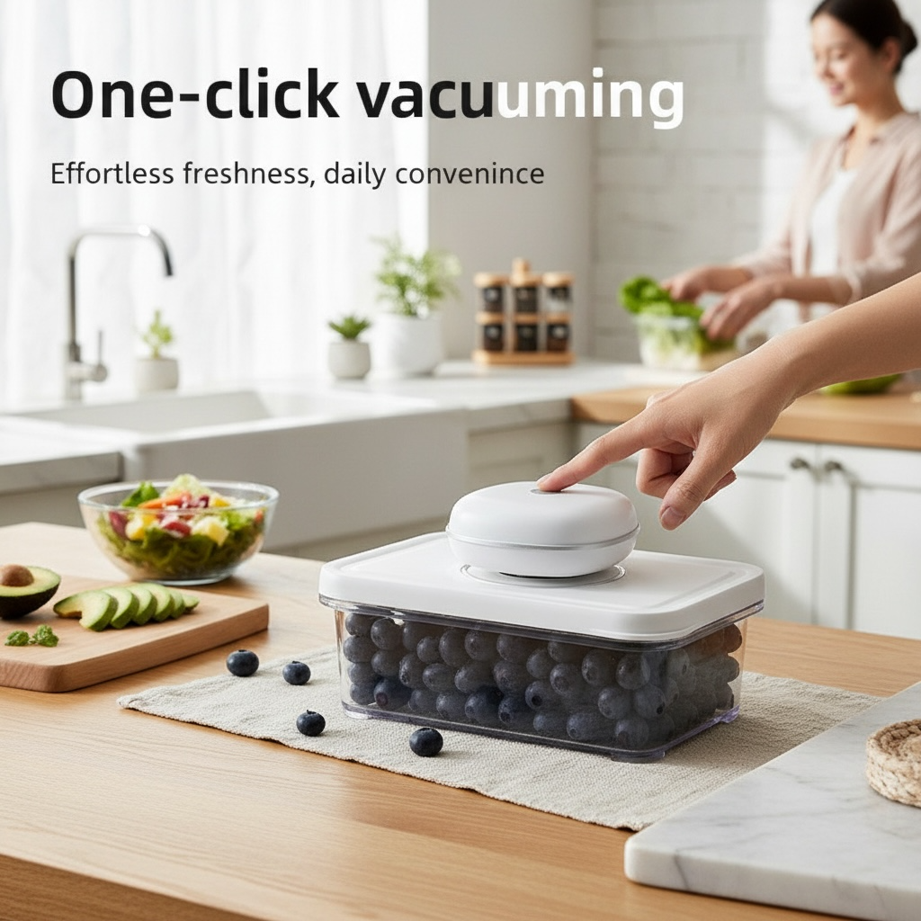 Vacuum Seal Food Storage Container Set – 3-Piece ABS Airtight Boxe