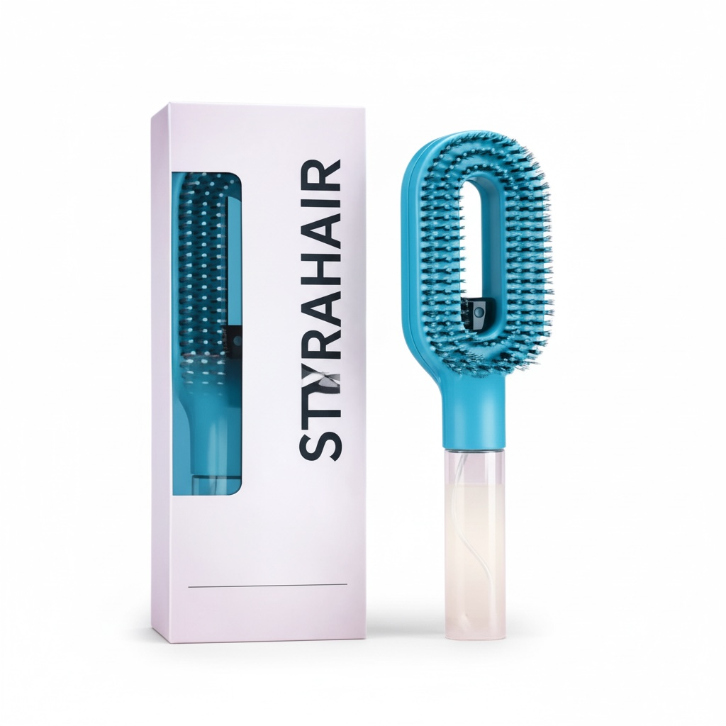 Anti-Frizz Detangling Mist Spray Comb – Portable One-Click Smoothing & Styling Sprayer