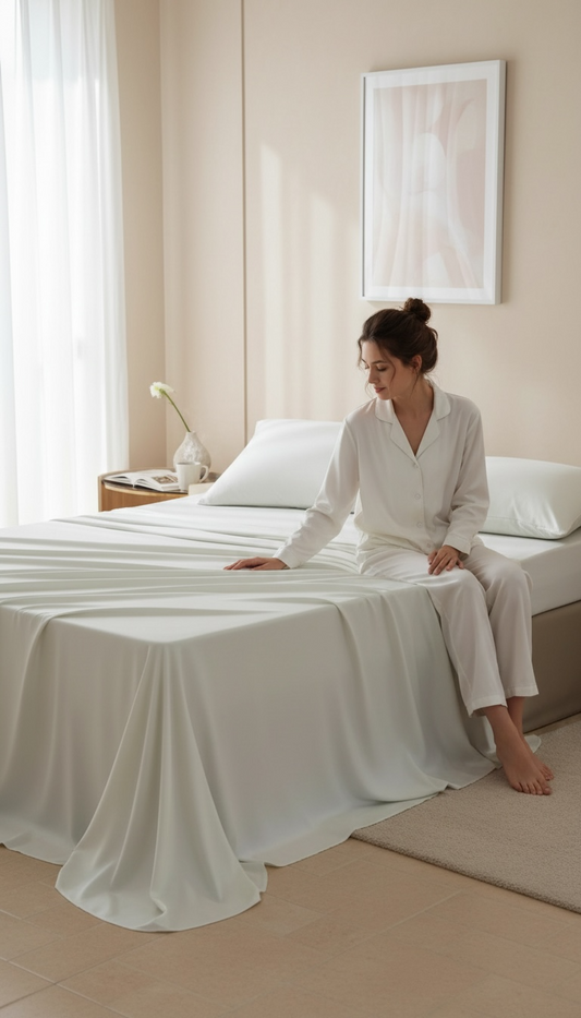 Cooling Antibacterial Bamboo Fiber Bed Sheets & Fitted Sheet Sets