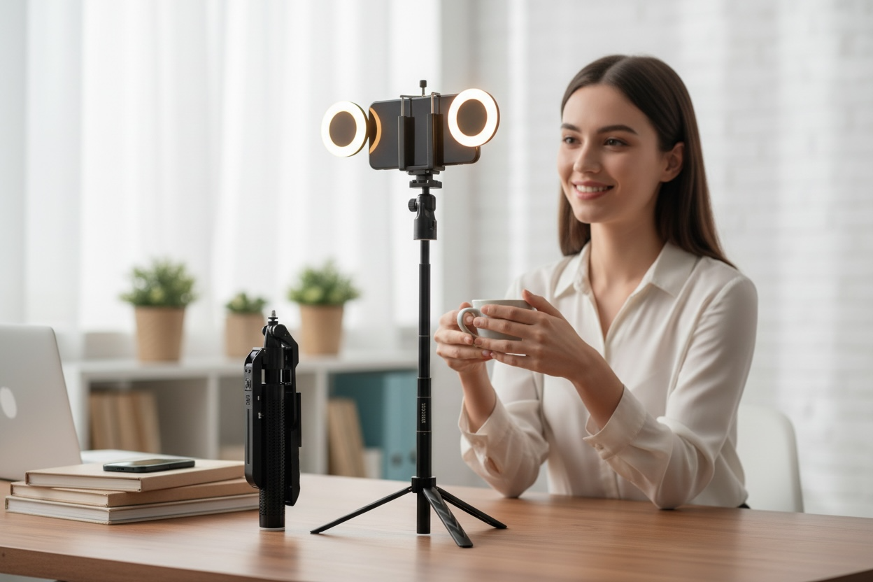 360° Face-Tracking Rotating Selfie Stick