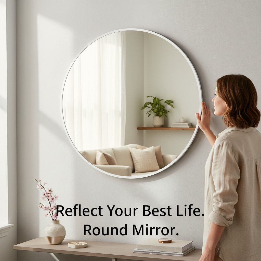 Acrylic Mirror Wall Stickers – Peel-and-Stick Oval & Geometric Decorative Panels